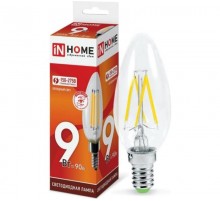 Лампа светодиодная LED-СВЕЧА-deco 9Вт 230В Е14 6500К 810Лм прозр  4690612030197  IN HOME