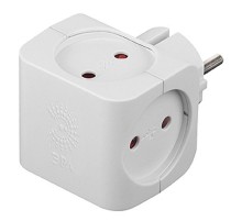 Тройник SP-4-W  4гн, без заземл (белый) (10/60/2880) Б0005103  ЭРА