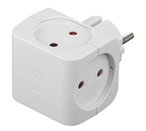 Тройник SP-4-W  4гн, без заземл (белый) (10/60/2880) Б0005103  ЭРА