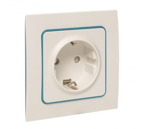 Стокгольм Механизм Розетки 1-местной с/з 16А в/к белый с защ. штор. EKF PROxima  EYR16-028-20  EKF