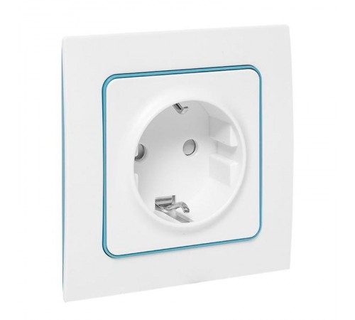 Стокгольм Механизм Розетки 1-местной с/з 16А в/к белый с защ. штор. EKF PROxima  EYR16-028-20  EKF