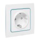 Стокгольм Механизм Розетки 1-местной с/з 16А в/к белый с защ. штор. EKF PROxima  EYR16-028-20  EKF
