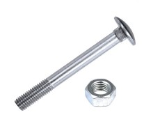 Болт DIN603 мебельный оцинк. М8х70 с гайкой (4 шт) - пакет   108771  Tech-KREP