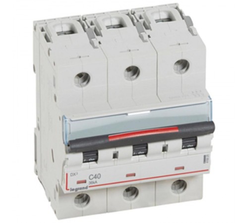 Выключатель автоматический трехполюсный DX3 40A C 36кА (4,5 мод)  410025  Legrand