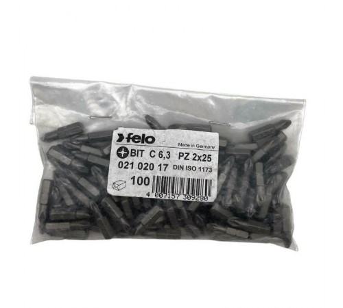 Бита крестовая серия Industrial PZ 2X25, 100 шт  02102017  Felo