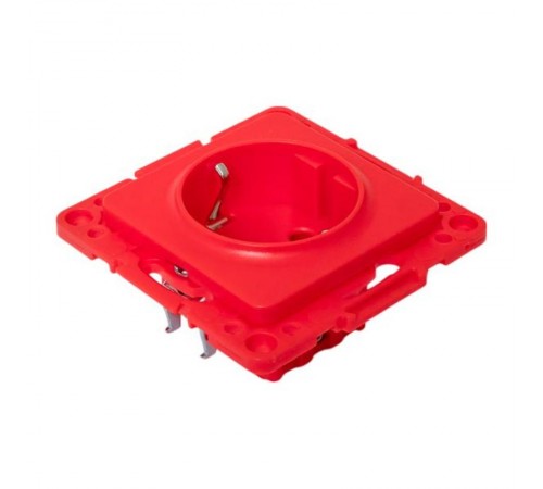 Стокгольм Механизм Розетки 1-местной с/з 16А винтовые клеммы красный с защ. штор.  EYR16-028-30  EKF