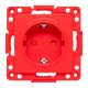Стокгольм Механизм Розетки 1-местной с/з 16А винтовые клеммы красный с защ. штор.  EYR16-028-30  EKF