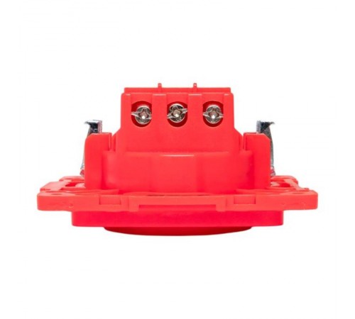 Стокгольм Механизм Розетки 1-местной с/з 16А винтовые клеммы красный с защ. штор.  EYR16-028-30  EKF