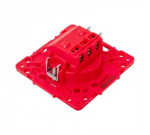 Стокгольм Механизм Розетки 1-местной с/з 16А винтовые клеммы красный с защ. штор.  EYR16-028-30  EKF