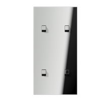 Центральная плата, 2 поста, для вертикальной установки, тумблеры 2+2, куб; металл; хром; LS1912  GCR12-25E22  Jung