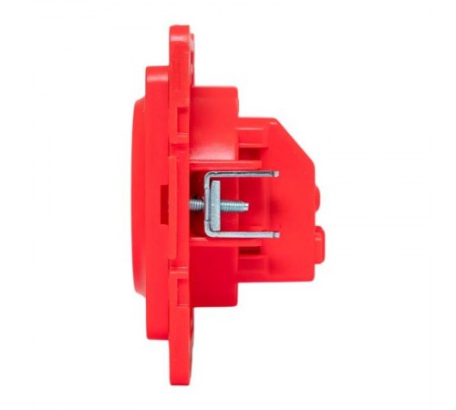 Стокгольм Механизм Розетки 1-местной с/з 16А винтовые клеммы красный с защ. штор.  EYR16-028-30  EKF