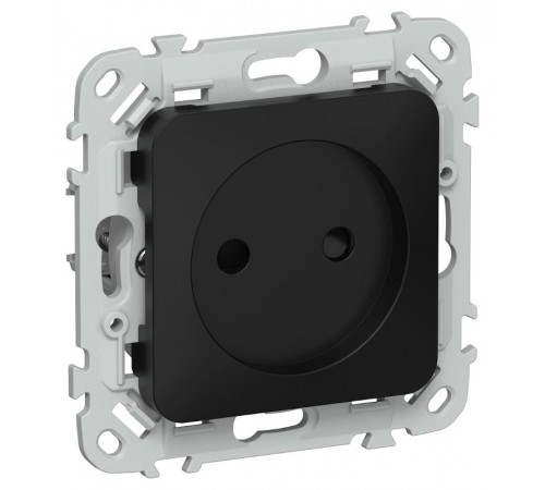 FLITE Розетка без заземления со шторками 10А РСш01-0-ФлЧ черный  FI-R13-10-K02  IEK