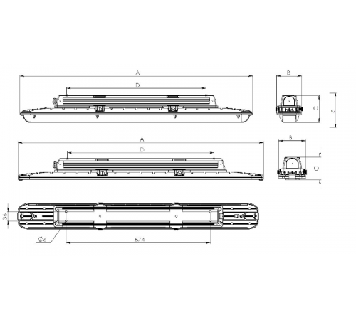 Светильник светодиодный промышленный ДСП SLICK.PRS LED 30 with driver box /tempered glass/ 30Вт 4000K IP66/IP69  1631002860  Световые Технологии