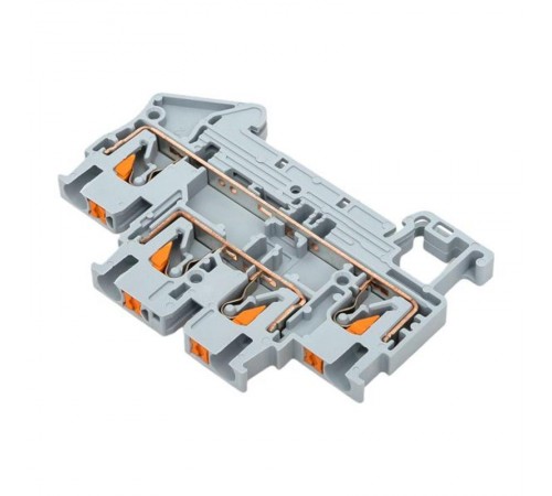 Клеммная колодка пружинная двухуровневая 2.5 Push-in серая PIT-2,5-double  EKF