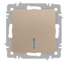 Выключатель Intro Accent 6-102-04 с подсветкой, 10А-250В, IP20, СУ, AL/CU, шампань  Б0063475  Intro