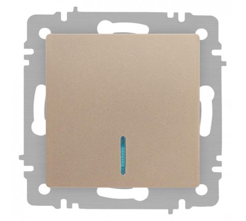 Выключатель Intro Accent 6-102-04 с подсветкой, 10А-250В, IP20, СУ, AL/CU, шампань  Б0063475  Intro