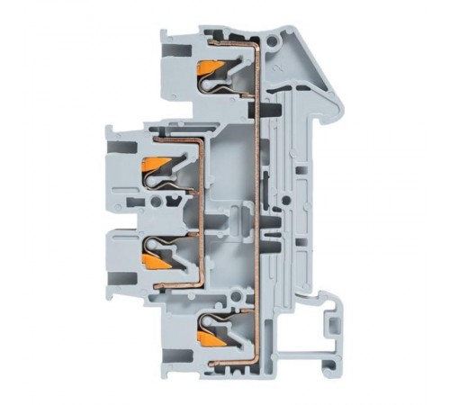 Клеммная колодка пружинная двухуровневая 2.5 Push-in серая PIT-2,5-double  EKF