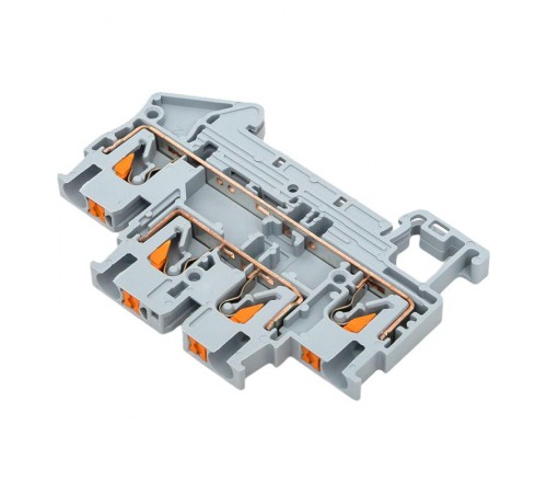 Клеммная колодка пружинная двухуровневая 2.5 Push-in серая PIT-2,5-double  EKF