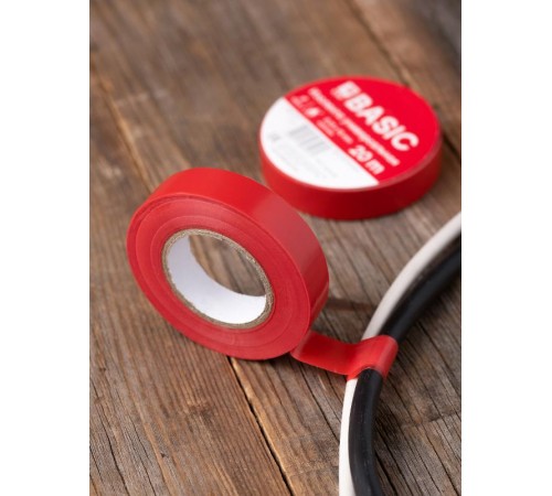 Изолента, класс В (общего применения), 0.13х15мм, 20 метров, красная EKF Simple  plc-iz-b-r  EKF