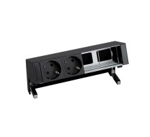 Simon S400 Настольный розеточный блок, 2х2P+E, 2 пустых модуля, черный, Simon 400  42402000-138  Simon