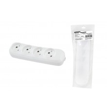 Колодка розеточная 4 гнезда 2П б/з 10А 250В белая серии "Народная"  SQ1806-0419  TDM