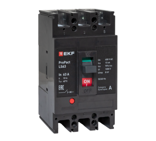 Выключатель автоматический LS63 15кА 3P 63А ProPact  mccb-63-15-3-63-ls  EKF