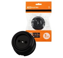 Розетка 2П 10А 250В черная "Виви"  SQ1820-1211  TDM