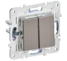 SKANDY Выключатель 2-клавишный перекрестный 10А SK-V06N никель  SK-V23-0-10-K50  IEK