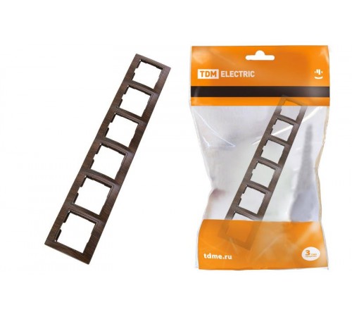 Рамка 6 постовая горизонтальная "ЭКО" (бук) "Таймыр"  SQ1814-0334  TDM