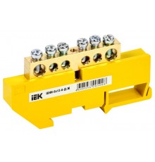 Шина PE "земля" на DIN-изоляторе ШНИ-8х12-6-Д-Ж  YNN10-812-6D-K05  IEK