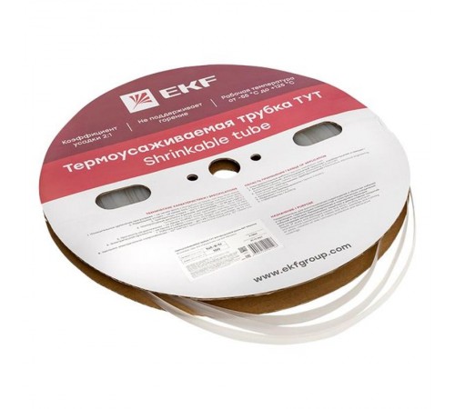 Термоусаживаемая трубка ТУТ 8/4 прозрачная рулон PROxima  tut-8-tr  EKF