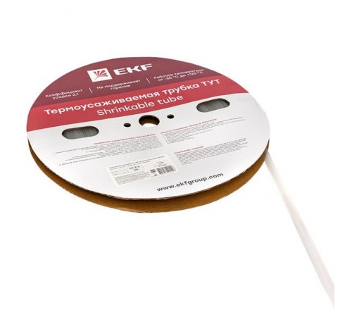 Термоусаживаемая трубка ТУТ 8/4 прозрачная рулон PROxima  tut-8-tr  EKF