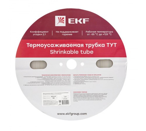 Термоусаживаемая трубка ТУТ 8/4 прозрачная рулон PROxima  tut-8-tr  EKF