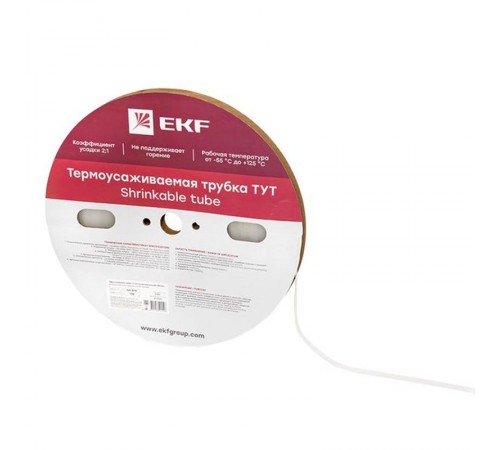 Термоусаживаемая трубка ТУТ 8/4 прозрачная рулон PROxima  tut-8-tr  EKF