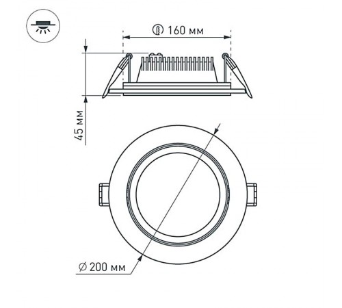 Светодиодная панель LT-R200WH 16W Day White 120deg  016575  Arlight