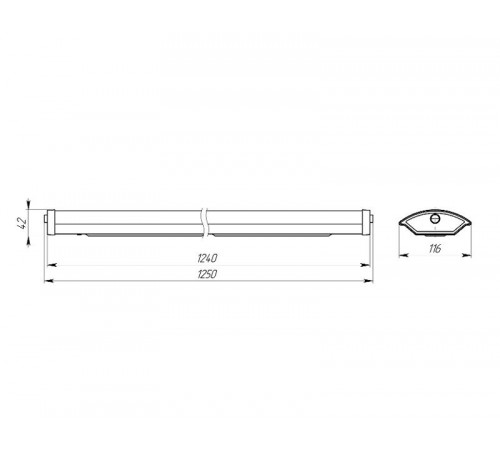 Светильник под 2*Т8 светодиодные лампы с рассеивателем 1200 мм ДПО 11-2х18-001  Б0048428  ЭРА