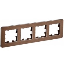 BRITE Рамка 4-ая РУ-4-1-Бр металл коричневый RE AL  BR-M42-M-21-K30  IEK