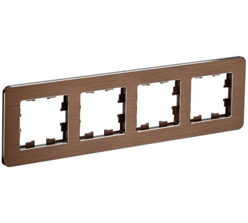 BRITE Рамка 4-ая РУ-4-1-Бр металл коричневый RE AL  BR-M42-M-21-K30  IEK