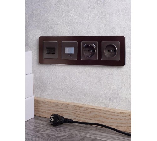 BRITE Рамка 4-ая РУ-4-1-Бр металл коричневый RE AL  BR-M42-M-21-K30  IEK