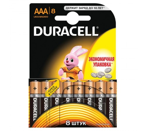 Элемент питания Duracell LR03-8BL BASIC  C0033441  Duracell
