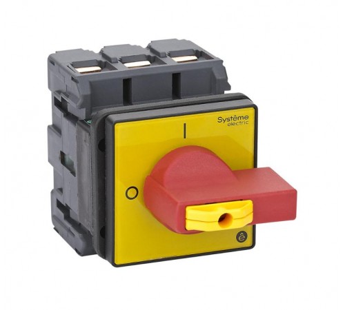 Выключатель-Разъединитель 3P 100A IP20 с красной рукояткой на дверцу 4 винта 1 замок  MSD100360R  SE