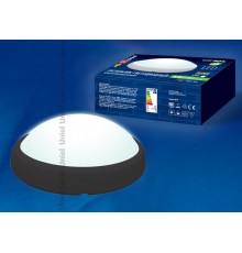 Светильник светодиодный пылевлагозащищенный для ЖКХ ULW-O04-12W/NW IP65 BLACK овал пласт 12Вт 840 Лм 4500 К белый свет IP65 220Ва черн  11137  Uniel