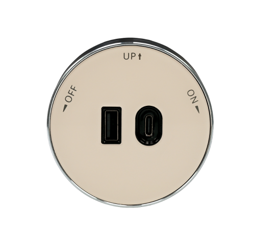 MULTITRACK Розетка 2хUSB (тип А+С) 18 Вт, 5 В/3 А ПЕСОЧНЫЙ  MTK13003P  SE