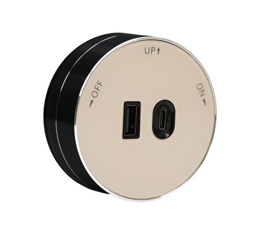 MULTITRACK Розетка 2хUSB (тип А+С) 18 Вт, 5 В/3 А ПЕСОЧНЫЙ  MTK13003P  SE