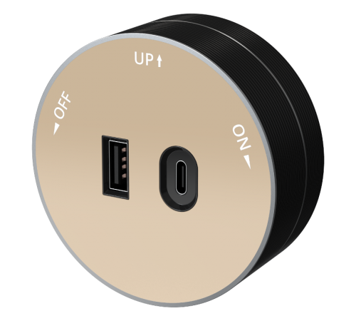 MULTITRACK Розетка 2хUSB (тип А+С) 18 Вт, 5 В/3 А ПЕСОЧНЫЙ  MTK13003P  SE