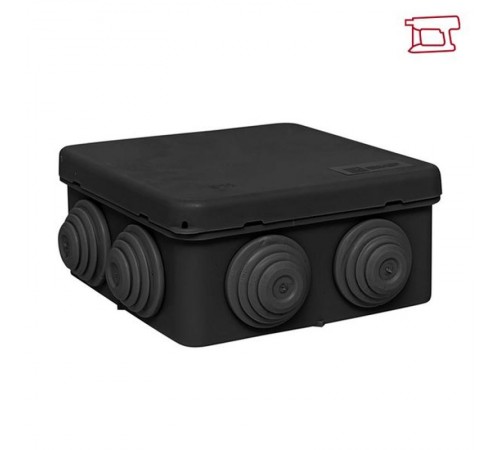 Коробка распределительная КМР-030-031 с крышкой наруж (85х85х40) 8 мембр. вводов чёрная IP55  plc-kmr2-030-031-b  EKF