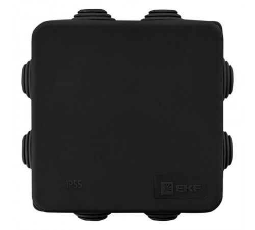 Коробка распределительная КМР-030-031 с крышкой наруж (85х85х40) 8 мембр. вводов чёрная IP55  plc-kmr2-030-031-b  EKF