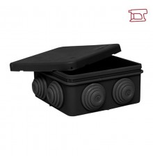 Коробка распределительная КМР-030-031 с крышкой наруж (85х85х40) 8 мембр. вводов чёрная IP55  plc-kmr2-030-031-b  EKF