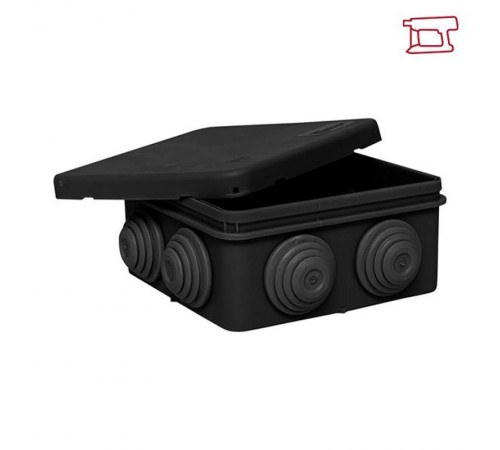 Коробка распределительная КМР-030-031 с крышкой наруж (85х85х40) 8 мембр. вводов чёрная IP55  plc-kmr2-030-031-b  EKF