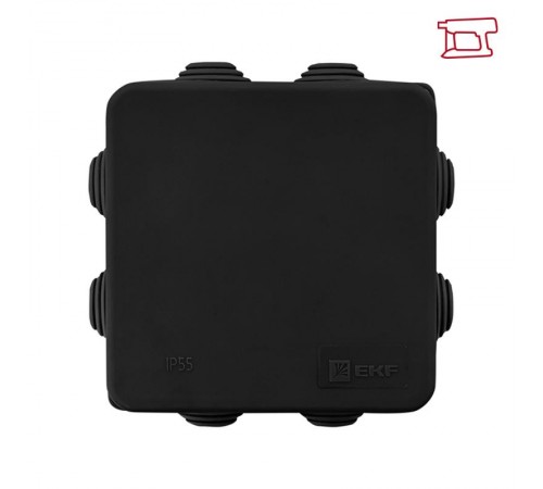 Коробка распределительная КМР-030-031 с крышкой наруж (85х85х40) 8 мембр. вводов чёрная IP55  plc-kmr2-030-031-b  EKF